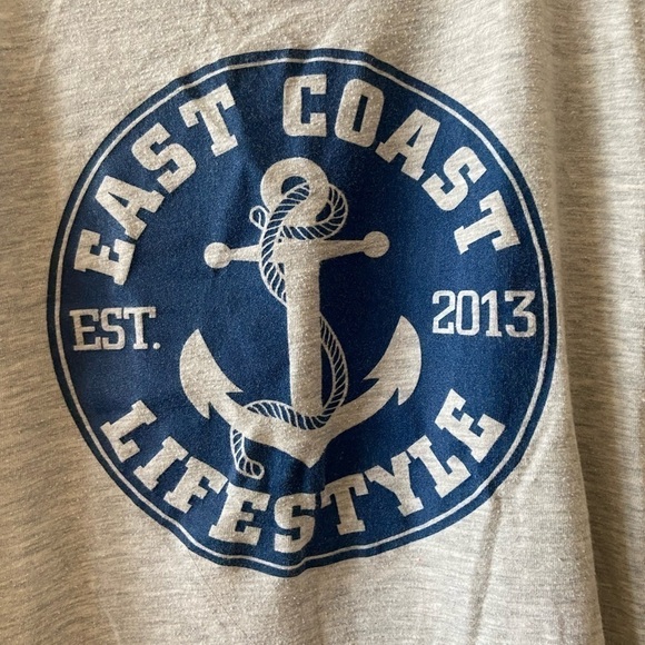 𝅺⭐️2 FOR $20⭐️ East COAST LIFESTYLE Grey Racerback Tank Top. XS - Picture 7 of 9
